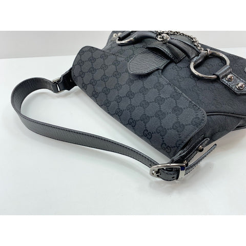 GUCCI Horsebit Shoulder Bag black WS31950