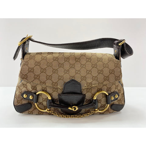 GUCCI Horsebit Shoulder Bag Brown WS31951