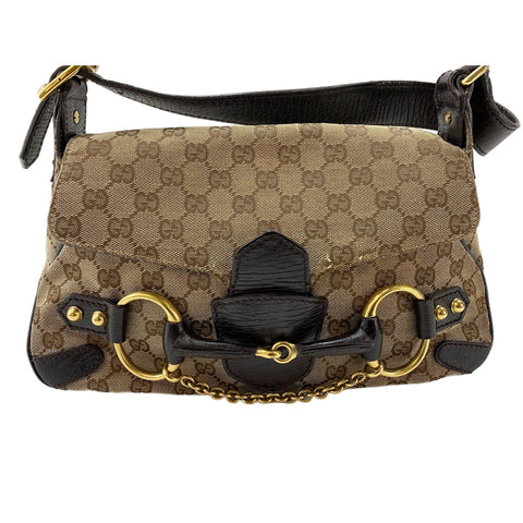 GUCCI Horsebit Shoulder Bag Brown WS31951