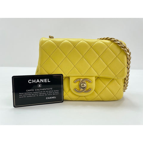 CHANEL Mini matrasse Shoulder Bag yellow WS31952