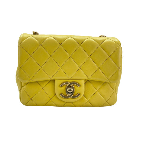 CHANEL Mini matrasse Shoulder Bag yellow WS31952