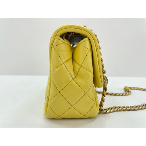 CHANEL Mini matrasse Shoulder Bag yellow WS31952