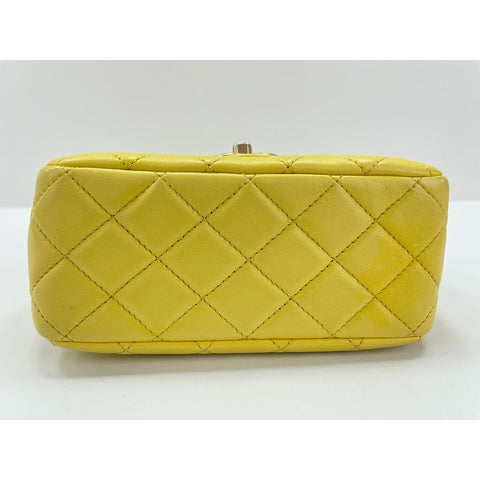 CHANEL Lambskin Mini Matelasse Shoulder Bag yellow WS31952