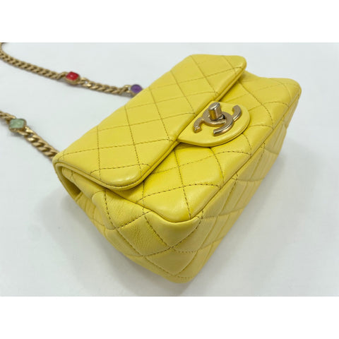 CHANEL Mini matrasse Shoulder Bag yellow WS31952