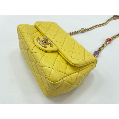 CHANEL Mini matrasse Shoulder Bag yellow WS31952