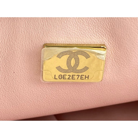 CHANEL Caviar Skin Matelasse Double Flap Shoulder Bag pink WS31953