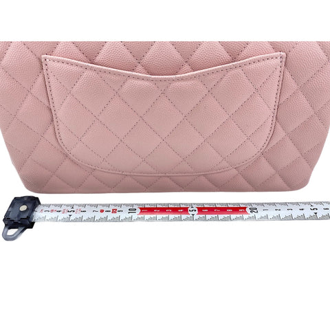 CHANEL Caviar Skin Matelasse Double Flap Shoulder Bag pink WS31953