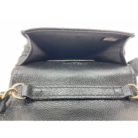 CHANEL Caviar skin Matelasse Shoulder Bag black WS31954