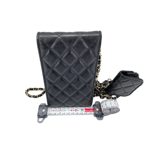 CHANEL Caviar skin Matelasse Shoulder Bag black WS31954