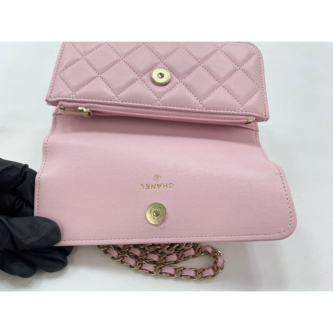 CHANEL 2-Way Matelass Handbag pink WS31955