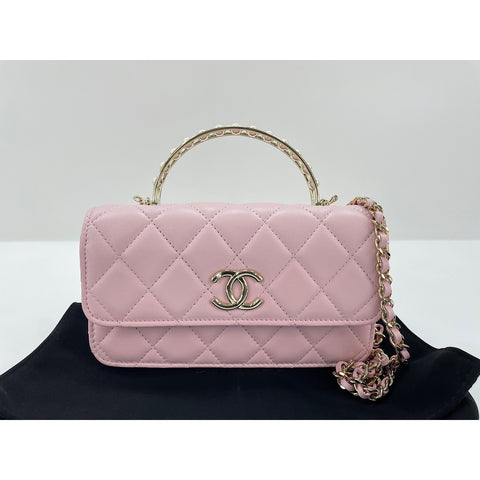 CHANEL 2-Way Matelass Handbag pink WS31955