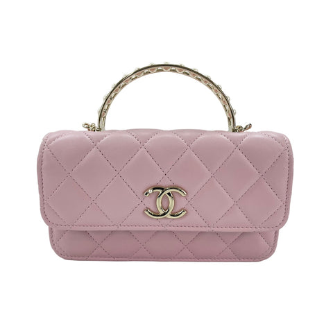 CHANEL 2-Way Matelass Handbag pink WS31955