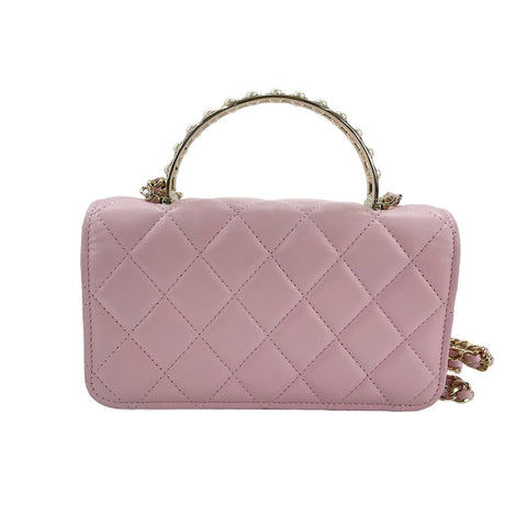 CHANEL 2-Way Matelass Handbag pink WS31955