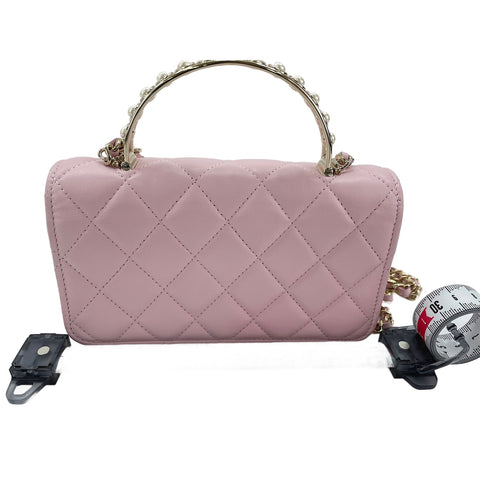 CHANEL 2-Way Matelass Handbag pink WS31955