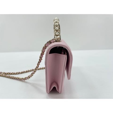 CHANEL 2-Way Matelass Handbag pink WS31955
