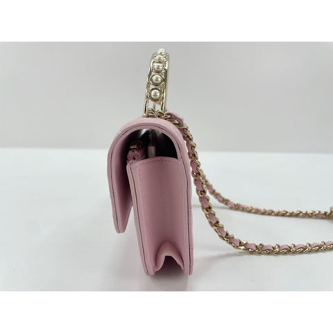 CHANEL 2-Way Matelass Handbag pink WS31955