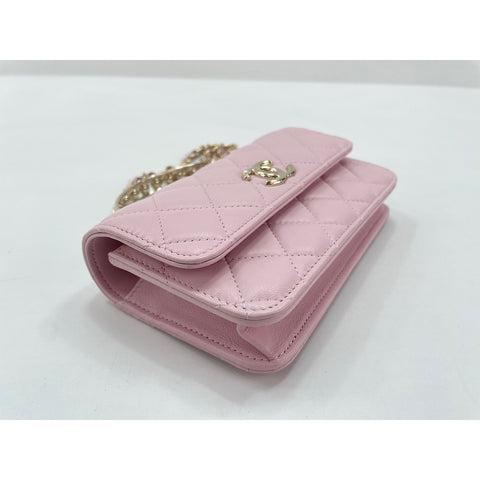 CHANEL 2-Way Matelass Handbag pink WS31955