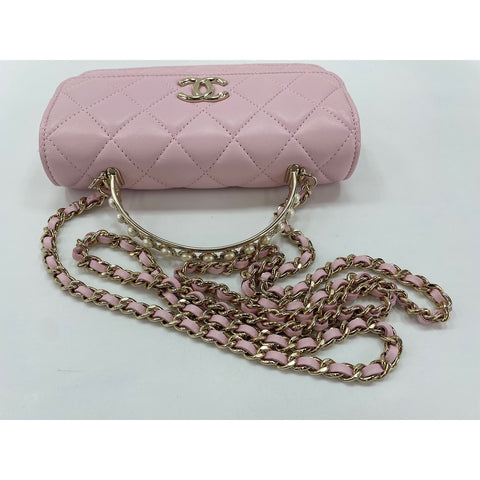 CHANEL 2-Way Matelass Handbag pink WS31955