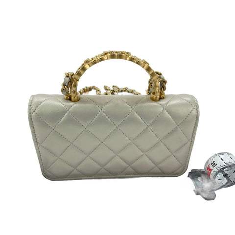 CHANEL 2-Way Matelass Handbag white WS31956
