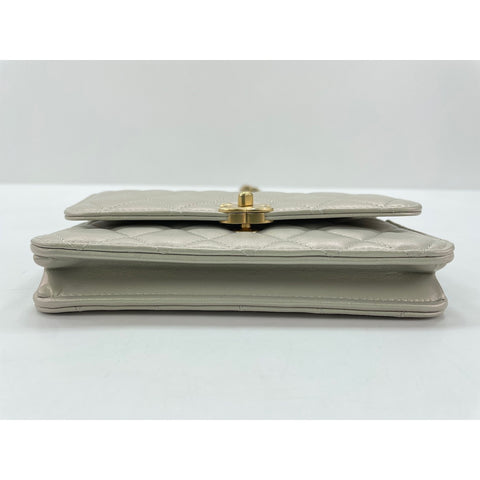CHANEL Lambskin 2WAY Matelasse Handbag white WS31956