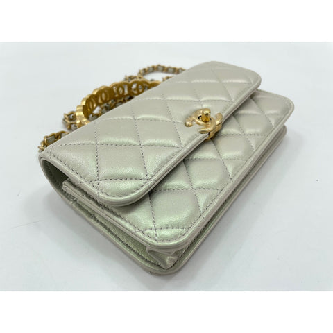 CHANEL 2-Way Matelass Handbag white WS31956