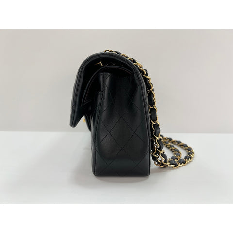 CHANEL Lambskin Matelasse23 Double Flap Shoulder Bag black WS31957