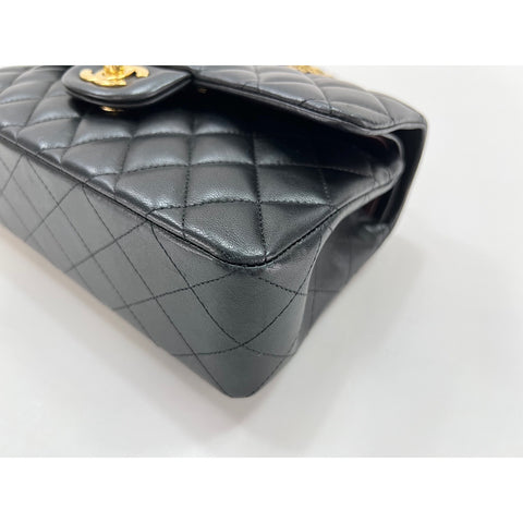 CHANEL Lambskin Matelasse23 Double Flap Shoulder Bag black WS31957