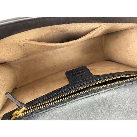 GUCCI Sylvie Cherie Line Shoulder Bag black WS31958