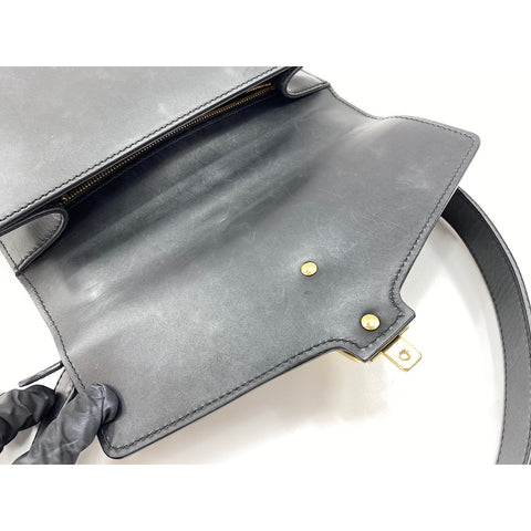 GUCCI Sylvie Cherie Line Shoulder Bag black WS31958