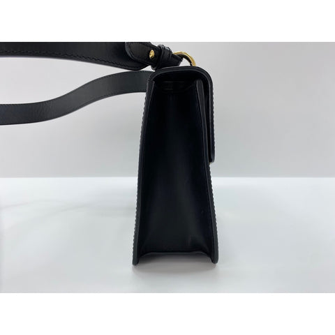 GUCCI Sylvie Cherie Line Shoulder Bag black WS31958