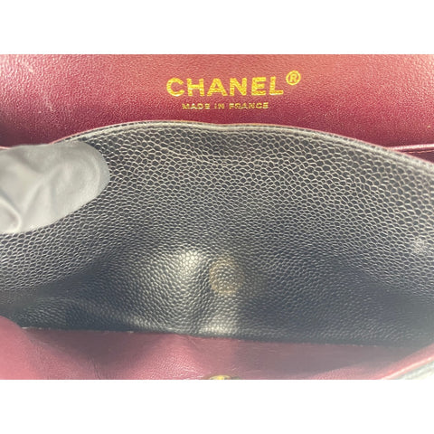 CHANEL Caviar Skin Matelasse23 Double Flap Shoulder Bag black WS31961