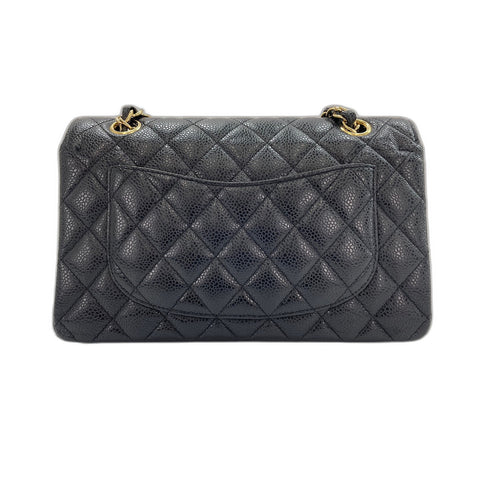 CHANEL Caviar Skin Matelasse23 Double Flap Shoulder Bag black WS31961