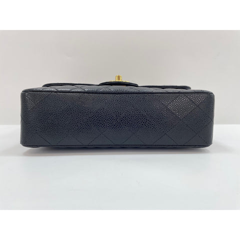 CHANEL Caviar Skin Matelasse23 Double Flap Shoulder Bag black WS31961