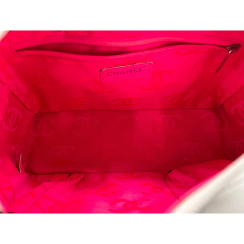CHANEL Cambon line Handbag white WS31966