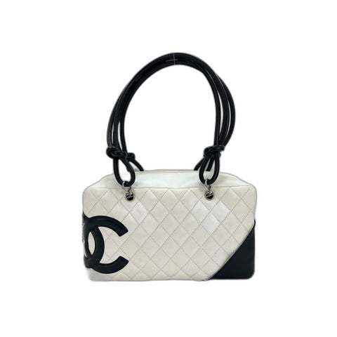CHANEL Cambon line Handbag white WS31966