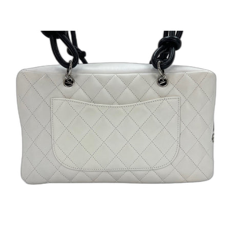 CHANEL Cambon line Handbag white WS31966