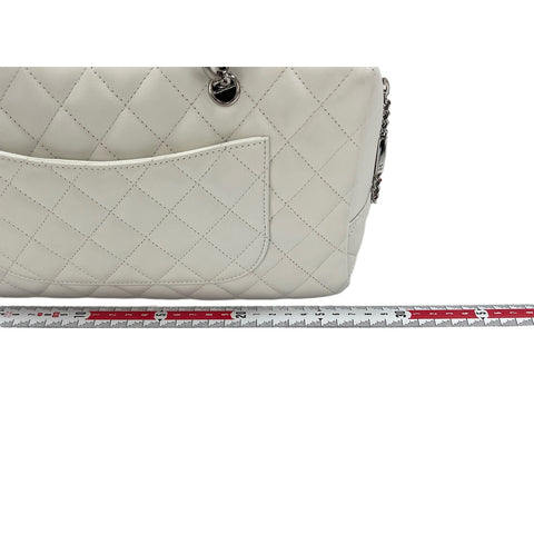 CHANEL Cambon line Handbag white WS31966