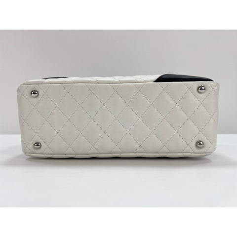 CHANEL Cambon line Handbag white WS31966