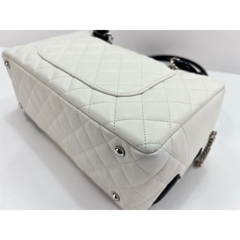 CHANEL Cambon line Handbag white WS31966