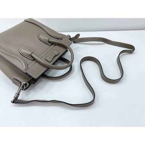 CELINE 2WAY Luggage Nano Handbag gray WS31969