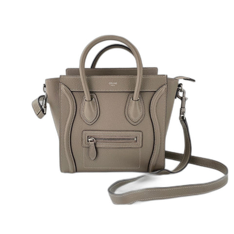 CELINE 2WAY Luggage Nano Handbag gray WS31969