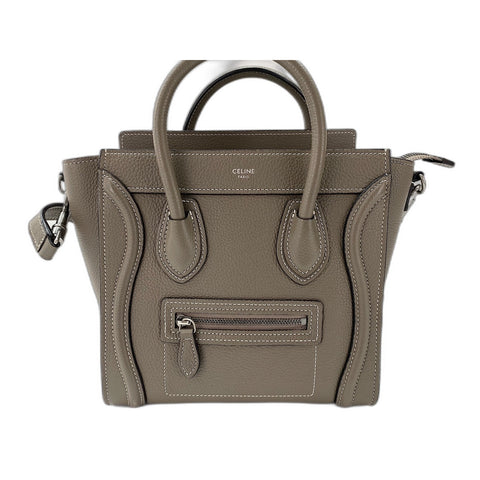 CELINE 2WAY Luggage Nano Handbag gray WS31969