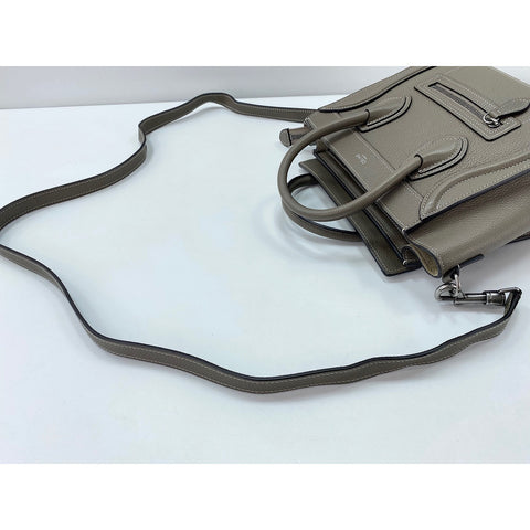 CELINE 2WAY Luggage Nano Handbag gray WS31969