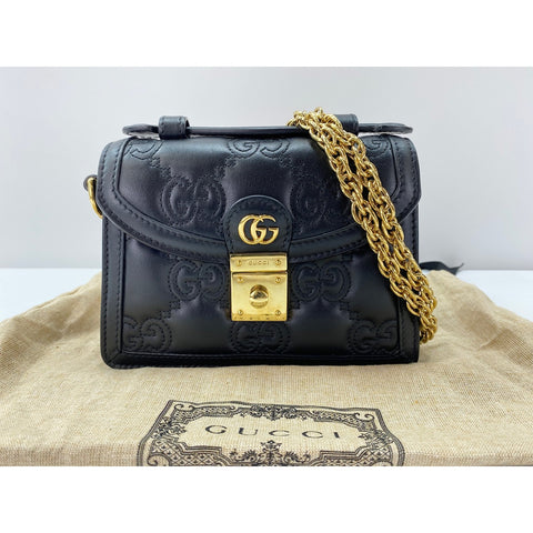GUCCI GGMatelasse 2WAY Handbag black WS31986