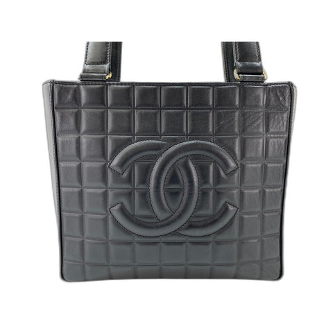 CHANEL Chocolate bar Tote Bag black WS31989