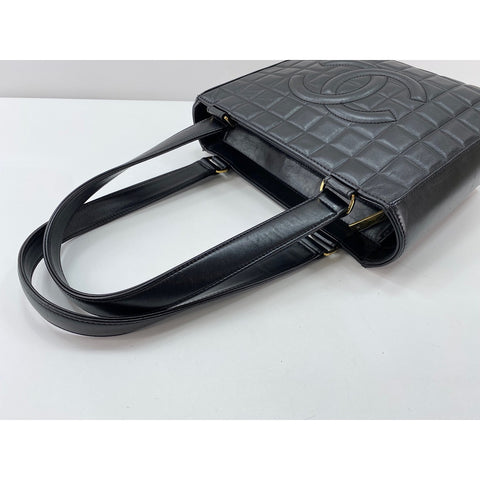 CHANEL Chocolate bar Tote Bag black WS31989
