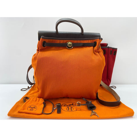 HERMES 2WAY Herbag Add PM Handbag Orange WS31990