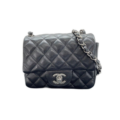 CHANEL Caviar Skin Mini Matelasse Shoulder Bag black WS32001