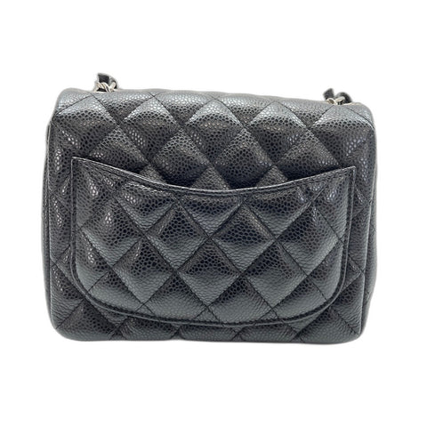 CHANEL Caviar Skin Mini Matelasse Shoulder Bag black WS32001