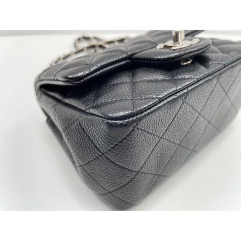 CHANEL Caviar Skin Mini Matelasse Shoulder Bag black WS32001